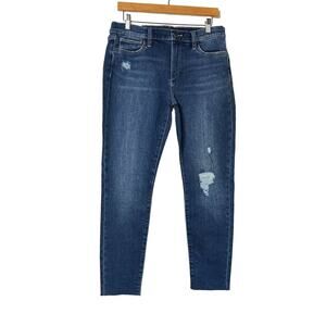 Joe's Jeans Womens 31 NWT The Icon Mid Rise Skinny Ankle Distressed Raw Hem